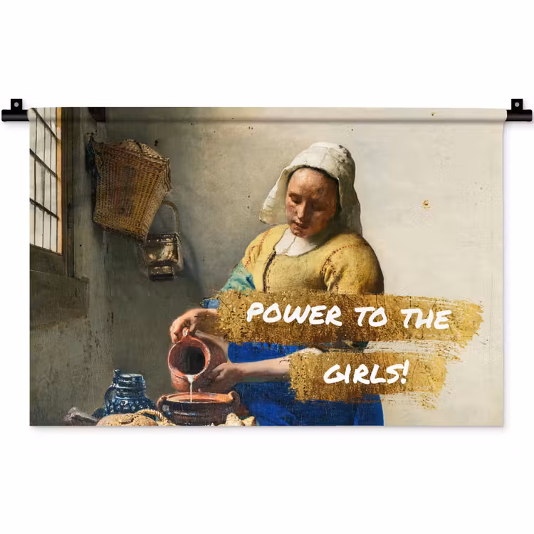 Wandkleed - Melkmeisje - Goud - Quotes - Schilderij - Oude meesters — 1
