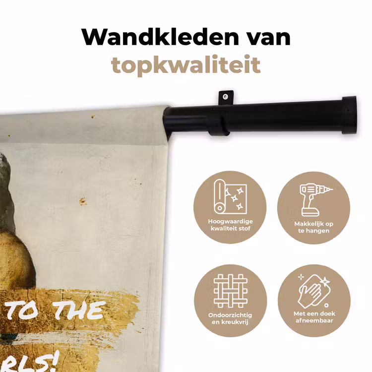 Wandkleed - Melkmeisje - Goud - Quotes - Schilderij - Oude meesters — 3
