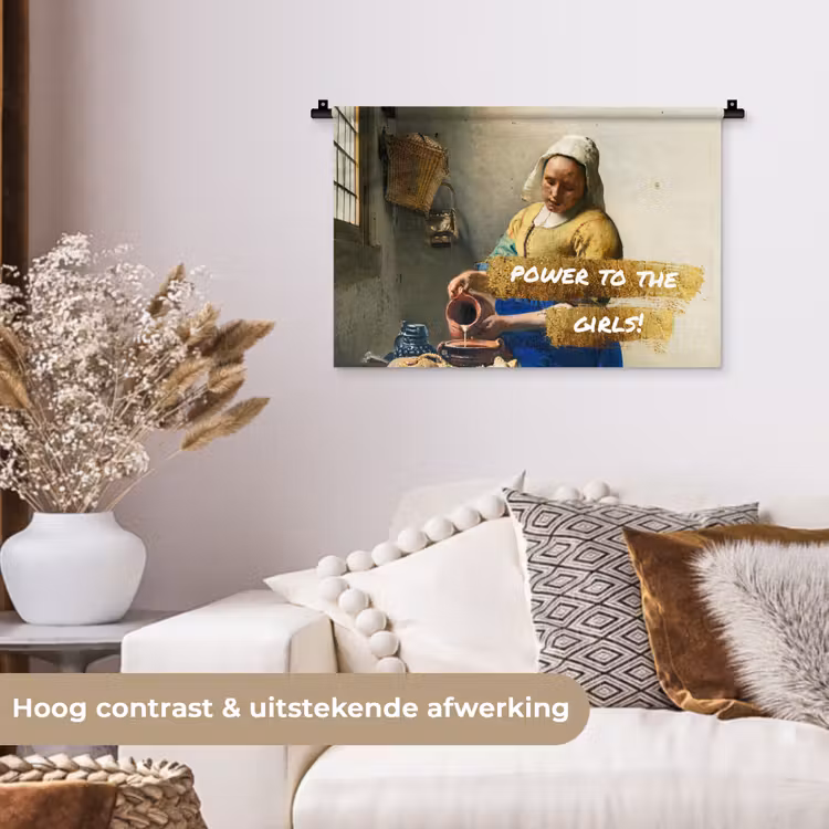 Wandkleed - Melkmeisje - Goud - Quotes - Schilderij - Oude meesters — 4