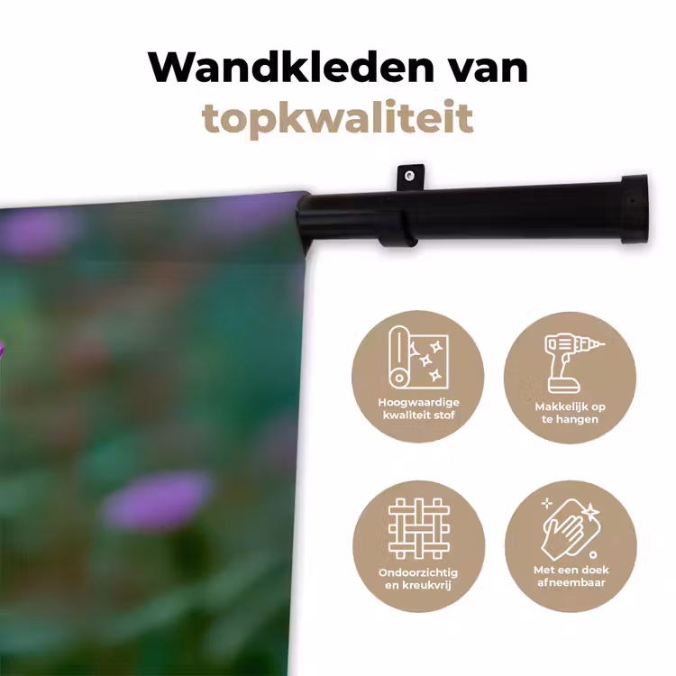 Wandkleed - Aster - Paars - Bloem - Blaadjes — 3