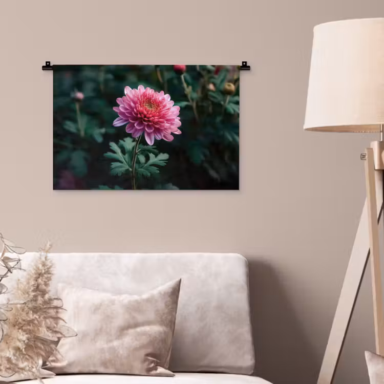 Wandkleed - Blad - Chrysant - Roze - Schaduw — 2