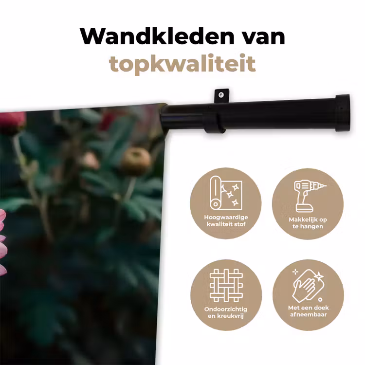 Wandkleed - Blad - Chrysant - Roze - Schaduw — 3