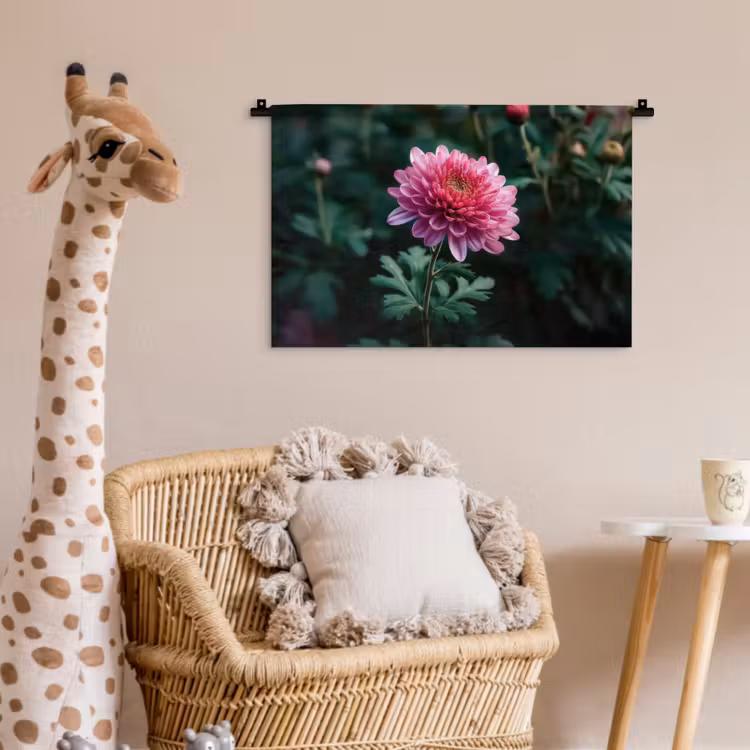 Wandkleed - Blad - Chrysant - Roze - Schaduw — 5