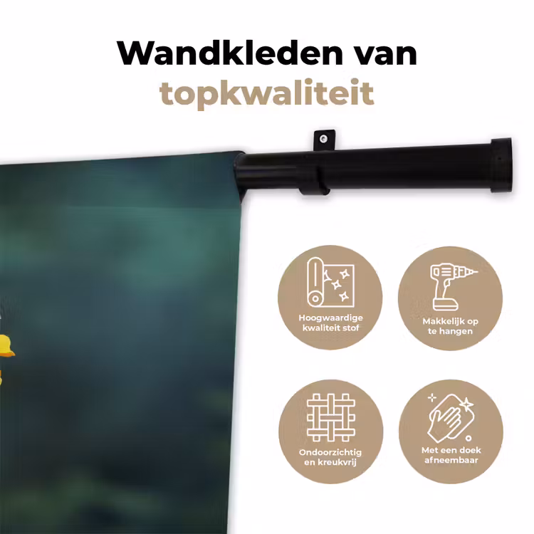 Wandkleed - Bloemblaadjes - Afrikaan - Oranje - Wazig — 3
