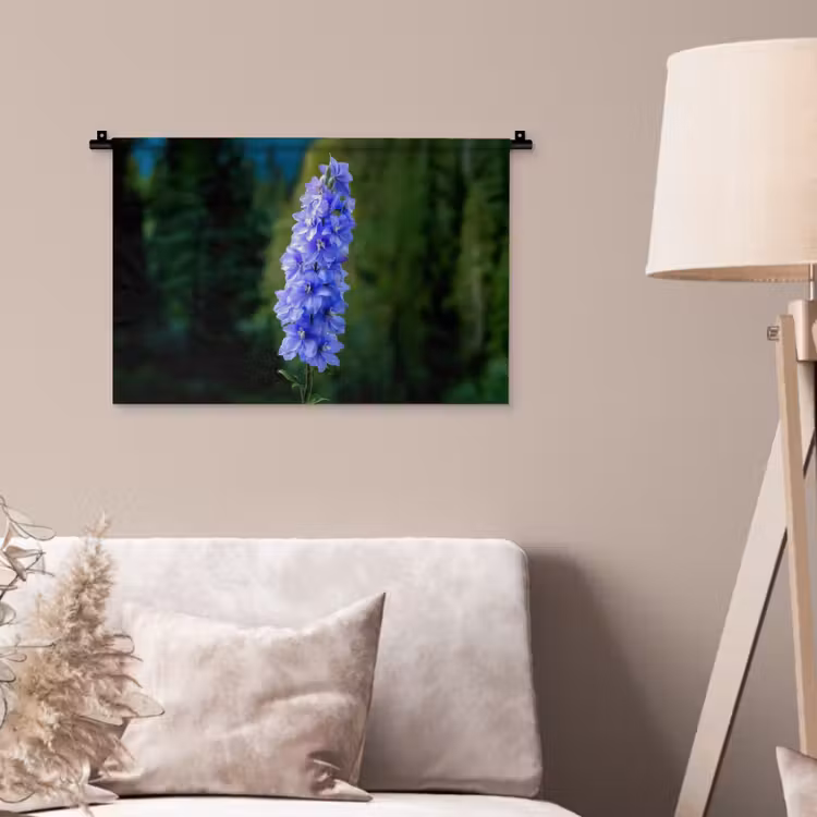 Wandkleed - Bloemen - Blauw - Dennenboom — 2