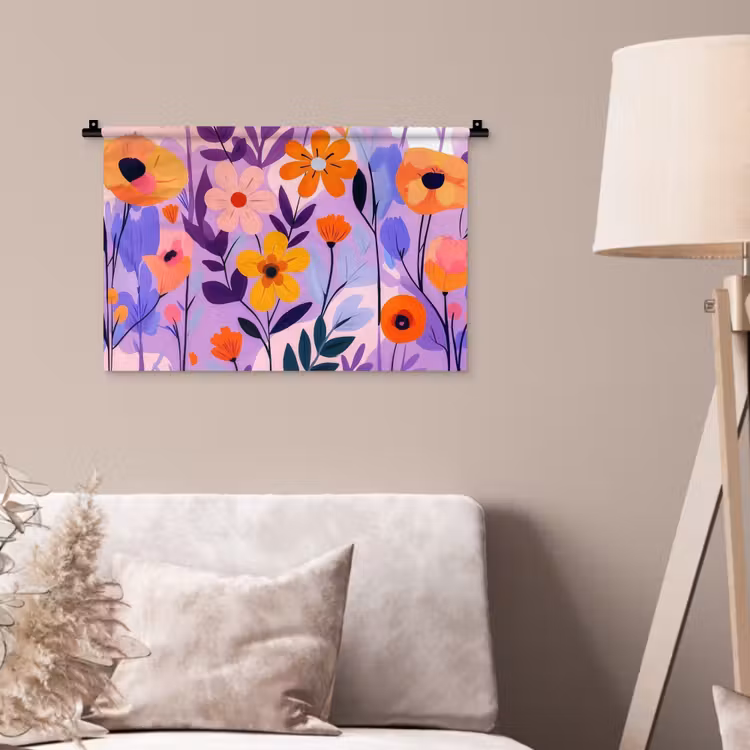 Wandkleed - Bloemen - Kleurrijk - Bladeren — 2
