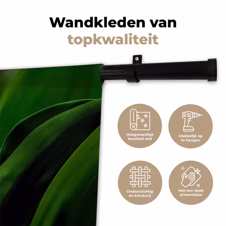 Wandkleed - Bloemen - Wit - Bladeren - Lelietjes — 3