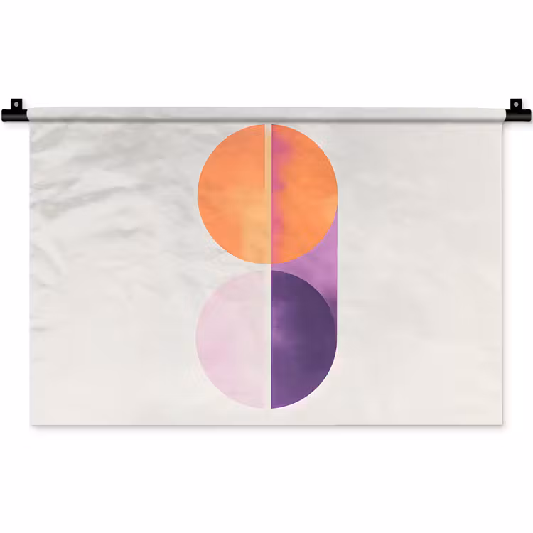 Wandkleed - Cirkels - Abstract - Paars — 1