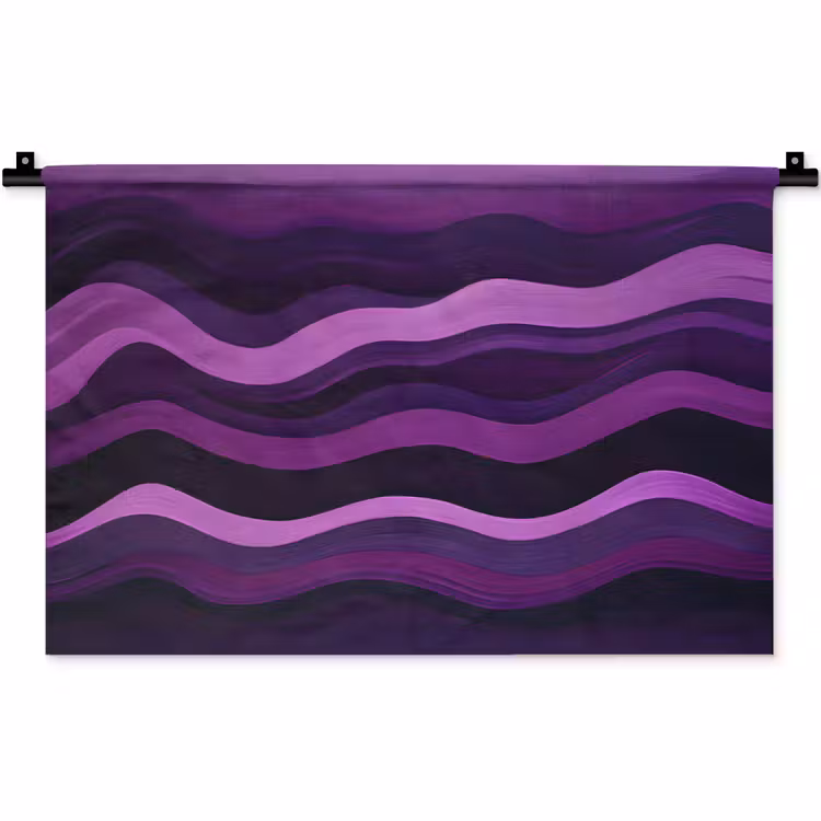 Wandkleed - Lijnen - Golven - Paars - Abstract — 1