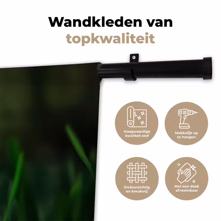 Wandkleed - Narcis - Bloem - Wit - Grassprieten — 3