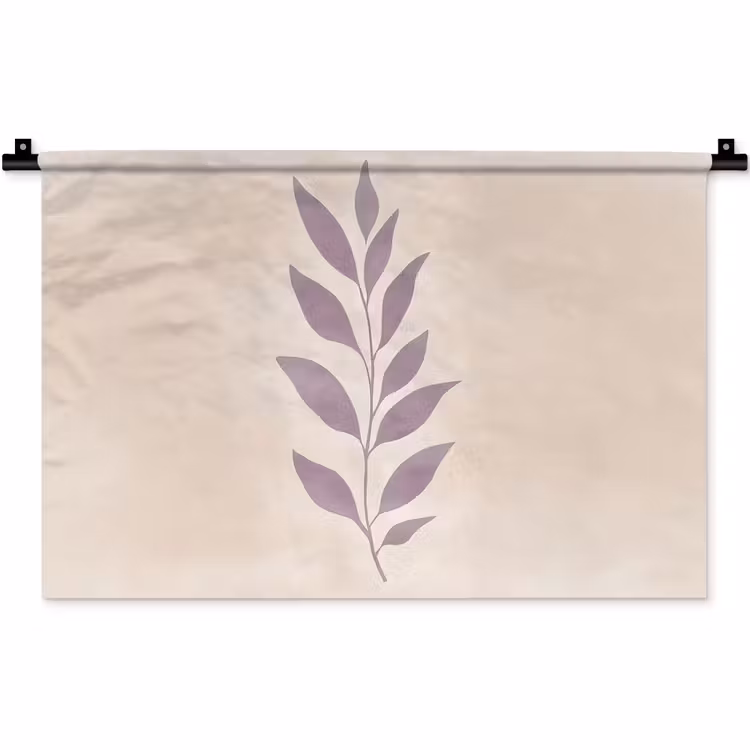 Wandkleed - Tak - Bladeren - Minimalistisch - Beige — 1