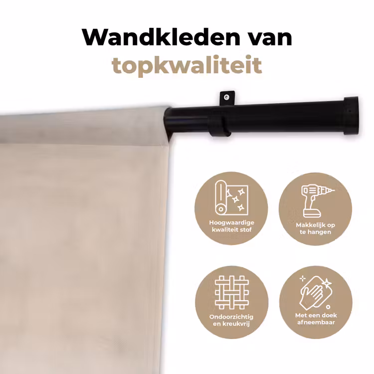 Wandkleed - Tak - Bladeren - Minimalistisch - Beige — 3