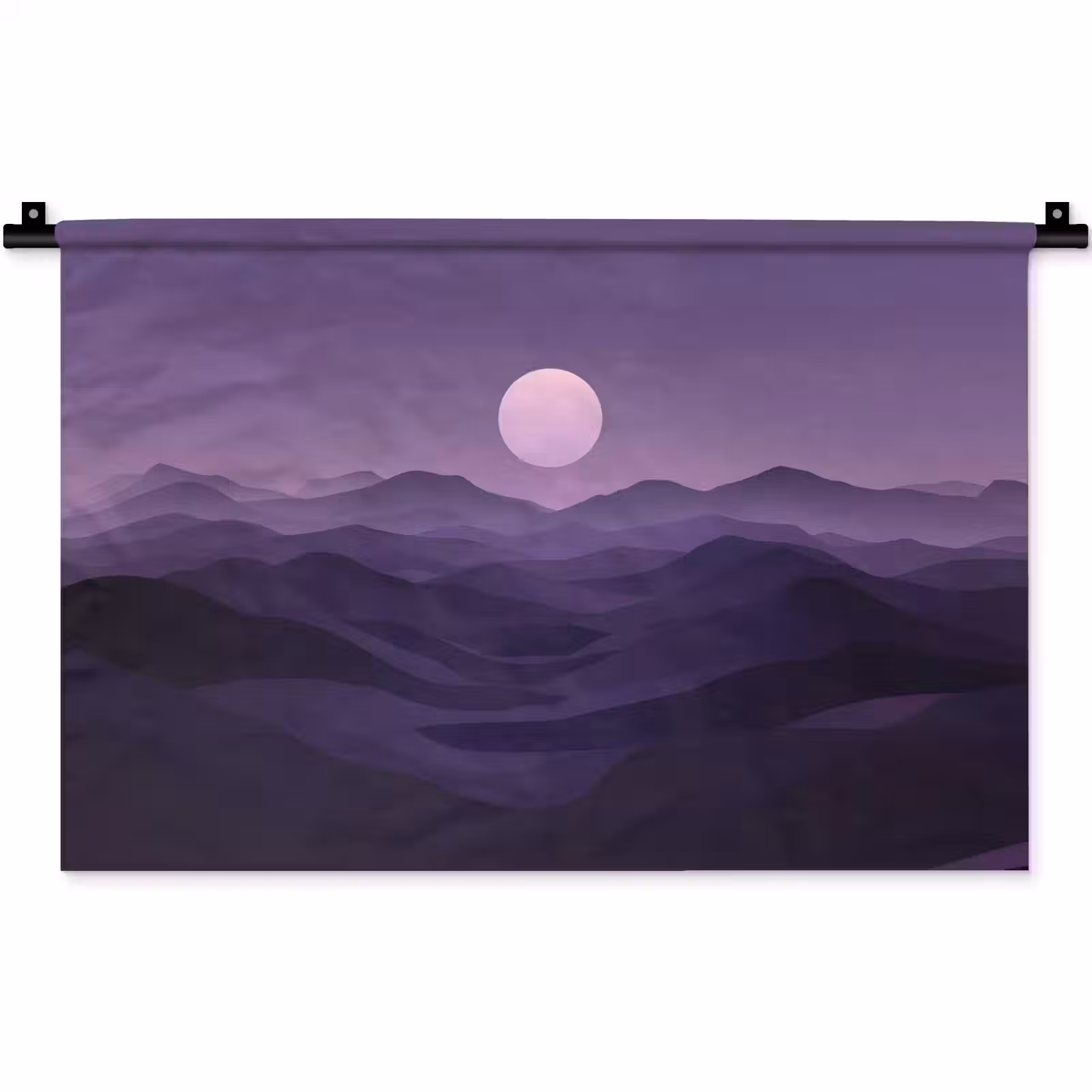 Wandkleed - Heuvels - Paars - Mist - Zon — 1
