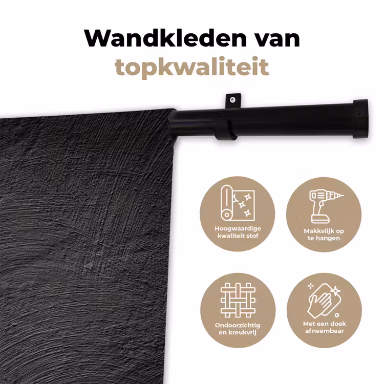 Wandkleed - Beton print - Industrieel - Zwart — 3