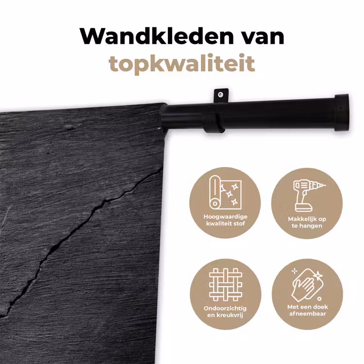 Wandkleed - Beton - Zwart - Scheur — 3