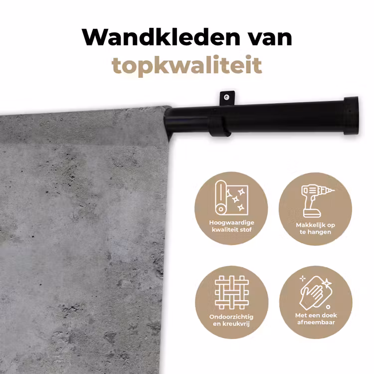 Wandkleed - Patroon - Grijs - Oud - Beton — 3