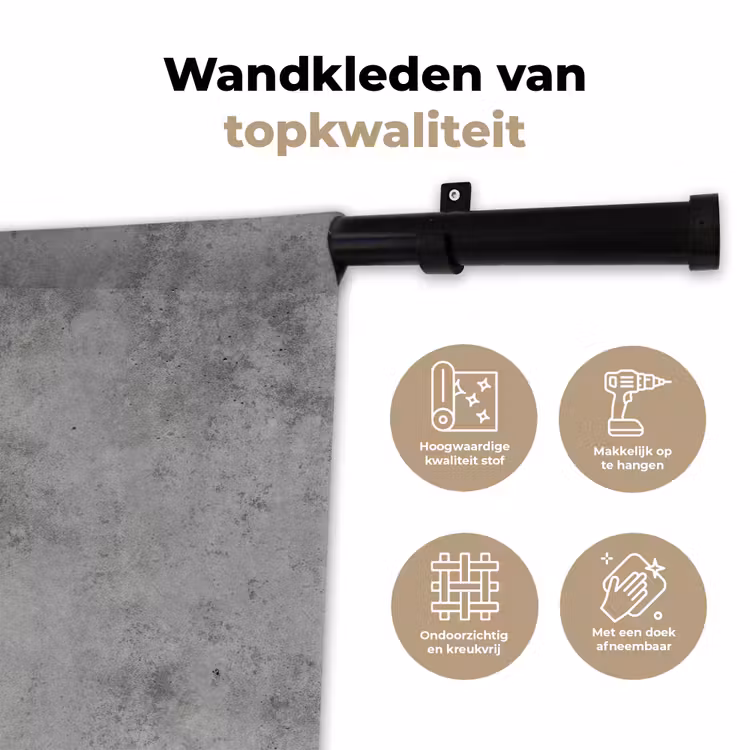 Wandkleed - Beton - Grijs - Patronen — 3