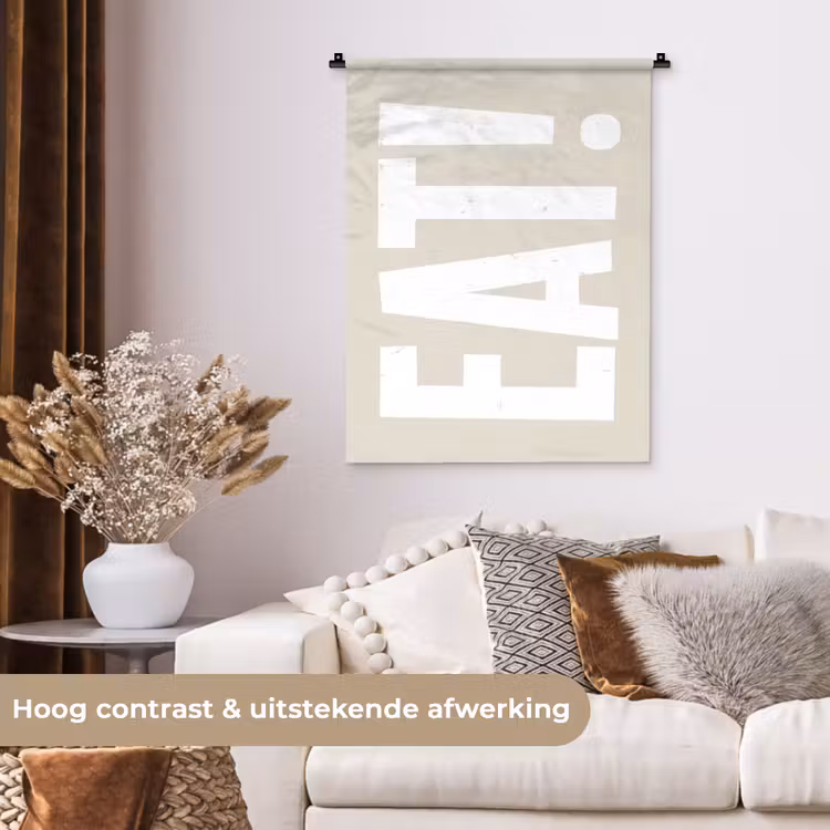 Wandkleed - Eten - Decoratie - Beige - Wit — 5