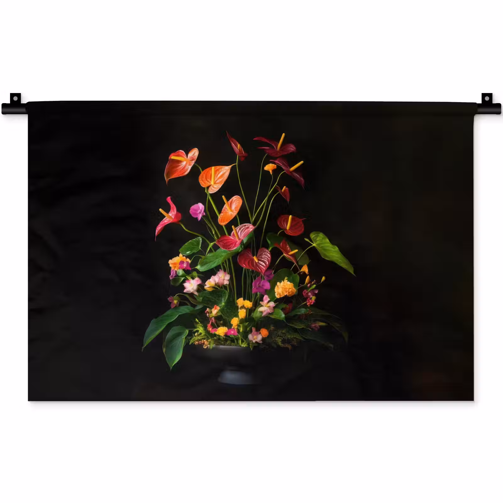 Wandkleed - Bloemen - Vaas - Kleurrijk — 1
