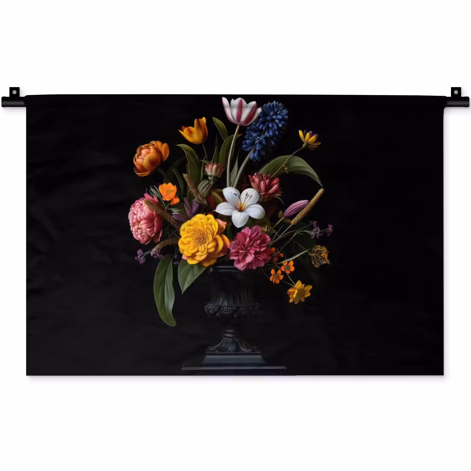 Wandkleed - Lente - Bloemen - Klassiek - Vaas — 1