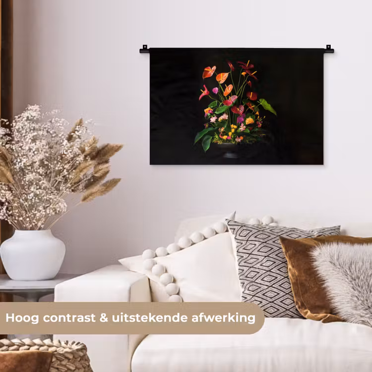 Wandkleed - Bloemen - Vaas - Kleurrijk — 4