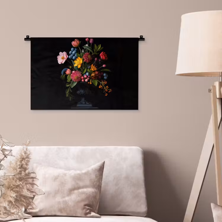 Wandkleed - Bloemen - Vrolijk - Vaas — 2