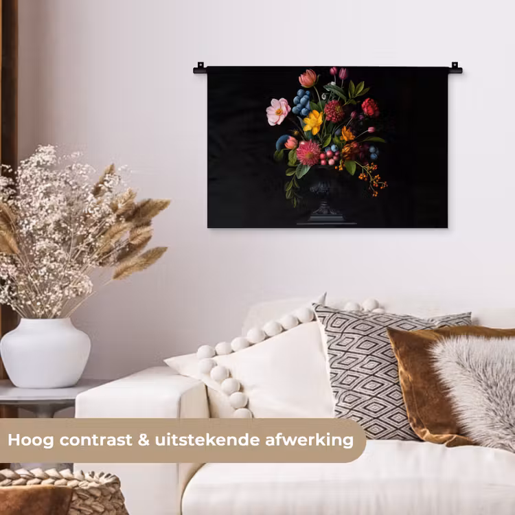 Wandkleed - Bloemen - Vrolijk - Vaas — 4