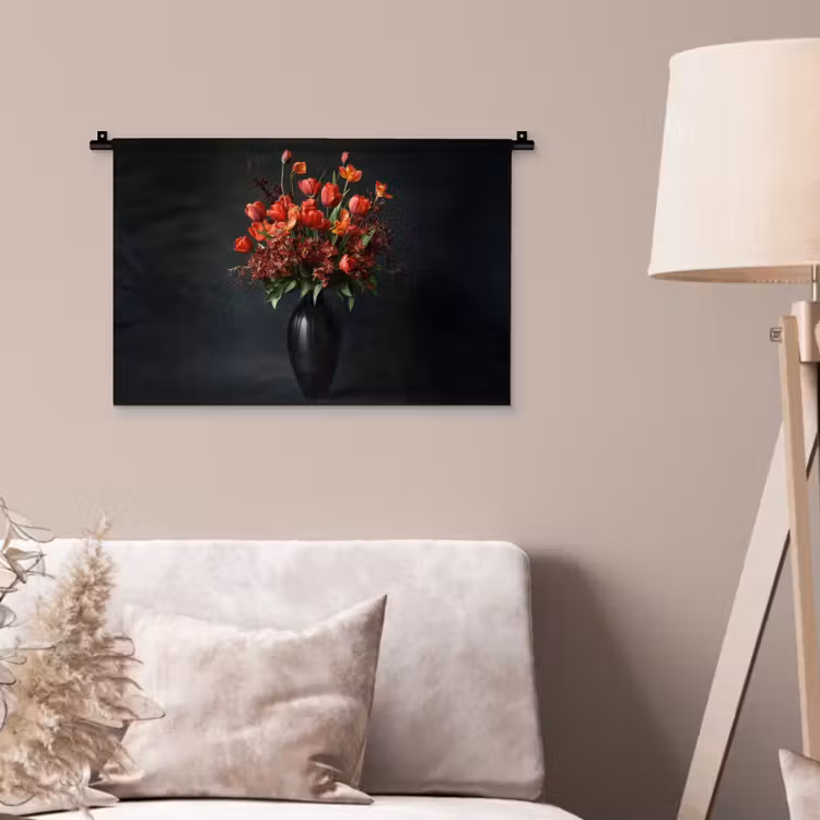 Wandkleed - Boeket - Tulpen - Vaas - Rood — 2