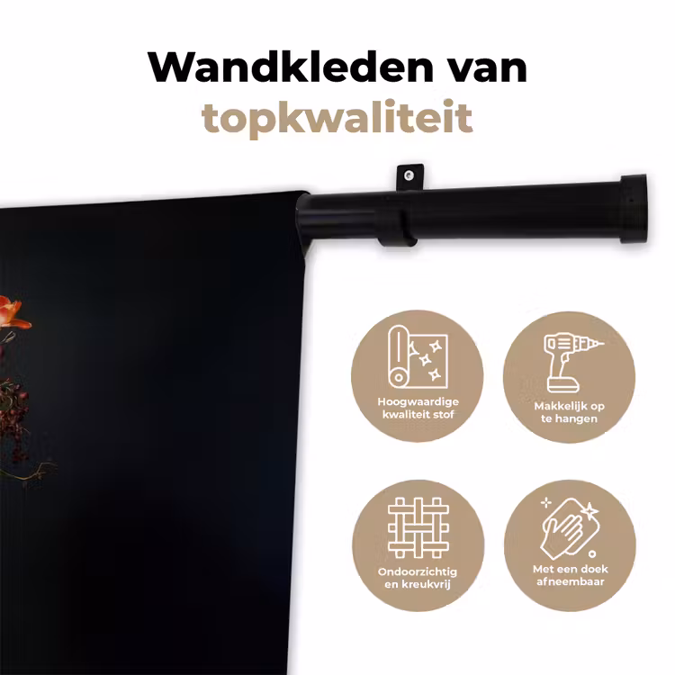Wandkleed - Boeket - Tulpen - Vaas - Rood — 3