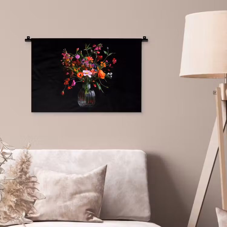 Wandkleed - Boeket - Veldbloemen - Vaas — 2