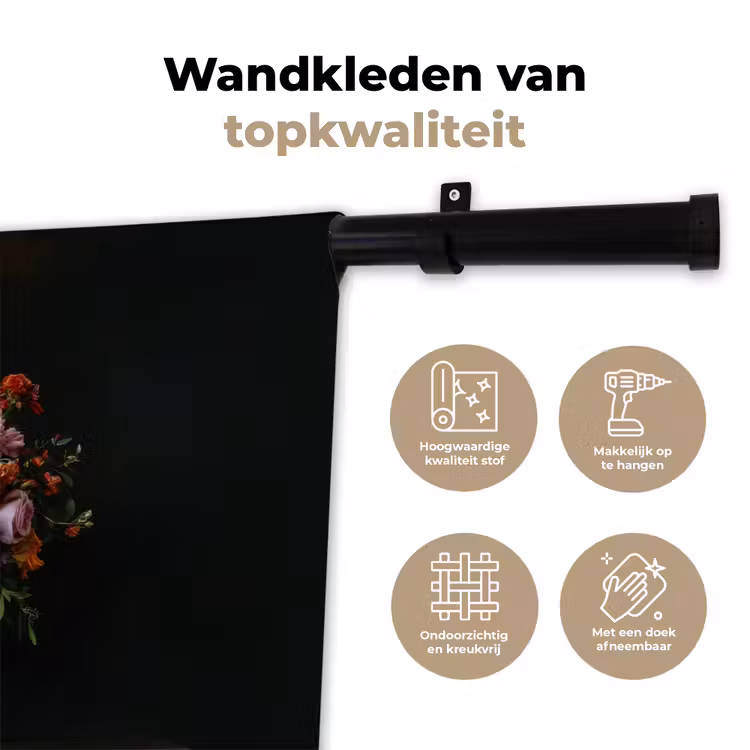 Wandkleed - Groot - Bloemen - Vaas - Boeket — 3
