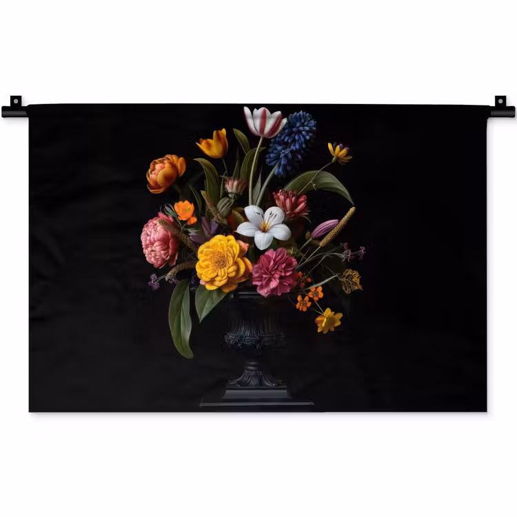 Wandkleed - Lente - Bloemen - Klassiek - Vaas — 1