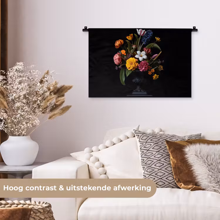 Wandkleed - Lente - Bloemen - Klassiek - Vaas — 4