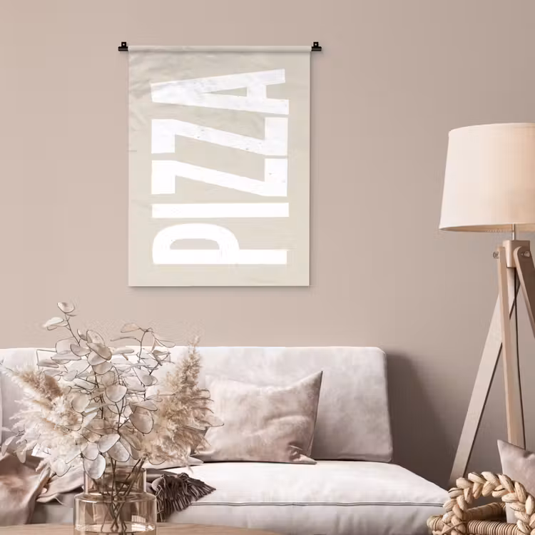 Wandkleed - Pizza - Decoratie - Japandi - Wit — 2