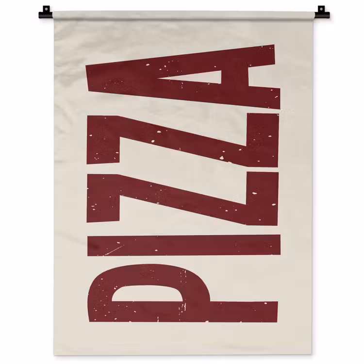 Wandkleed - Pizza - Vintage - Decoratie - Japandi — 1