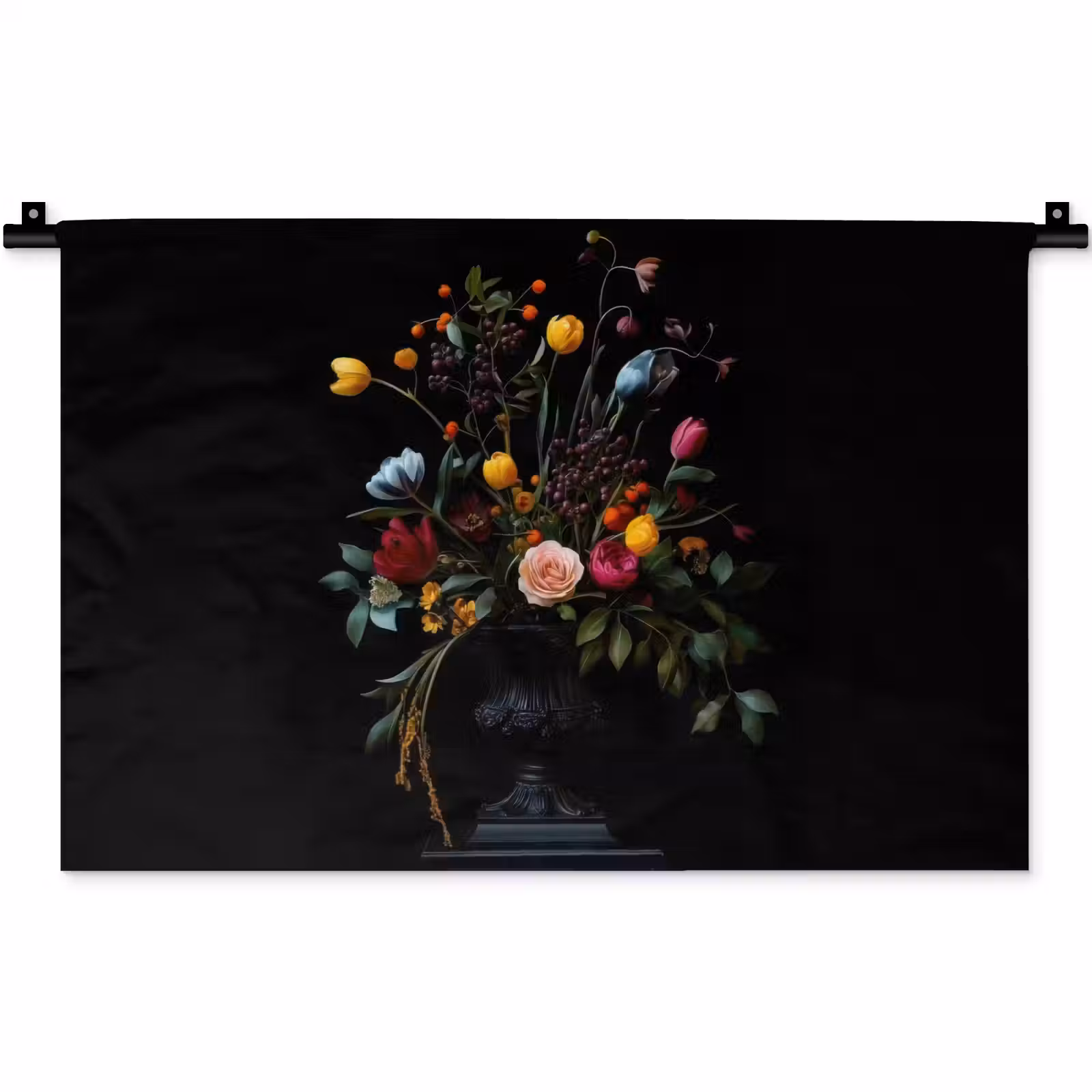 Wandkleed - Klassiek - Vaas - Boeket - Bloemen — 1