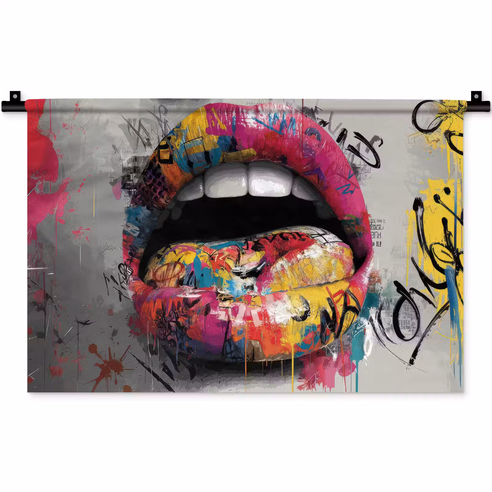 Wandkleed - Lippen - Graffiti - Expressief — 1
