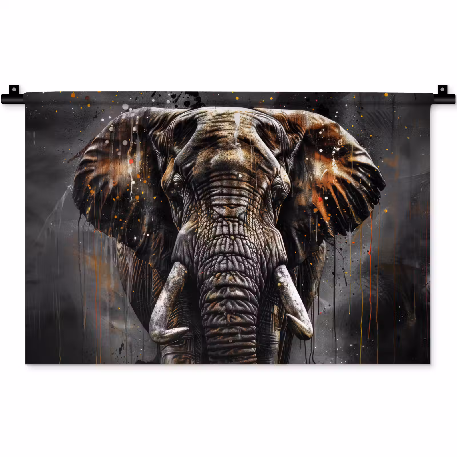 Wandkleed - Olifant - Watercolor - Wilde dieren - Luxe — 1