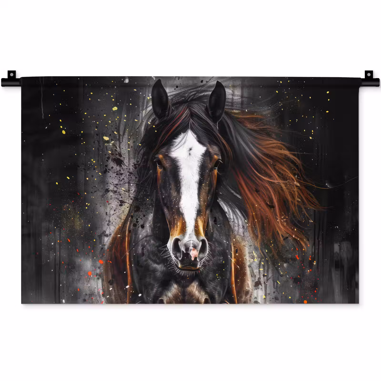 Wandkleed - Paard - Dieren - Zwart - Luxe - Modern — 1
