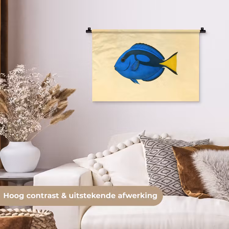 Wandkleed - Blauw - Dory - Vis - Staartvin — 4