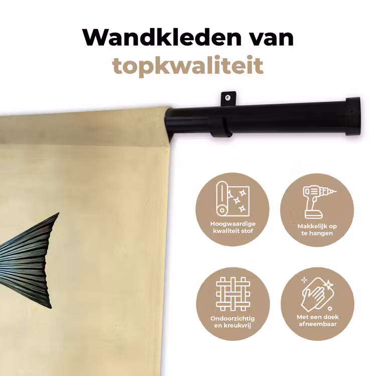 Wandkleed - Blauw - Kieuwen - Vis - Illustratie — 3