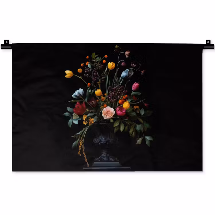 Wandkleed - Klassiek - Vaas - Boeket - Bloemen — 1