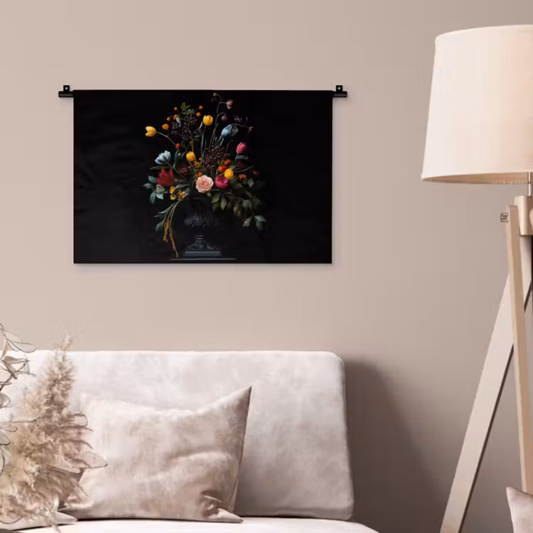 Wandkleed - Klassiek - Vaas - Boeket - Bloemen — 2