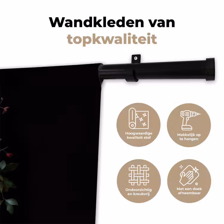 Wandkleed - Klassiek - Vaas - Boeket - Bloemen — 3