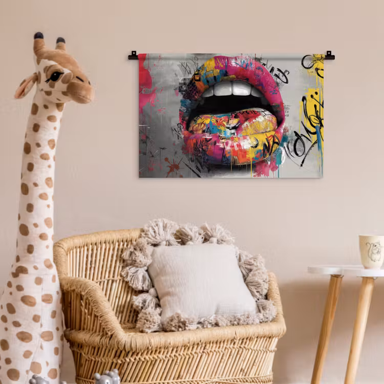 Wandkleed - Lippen - Graffiti - Expressief — 5