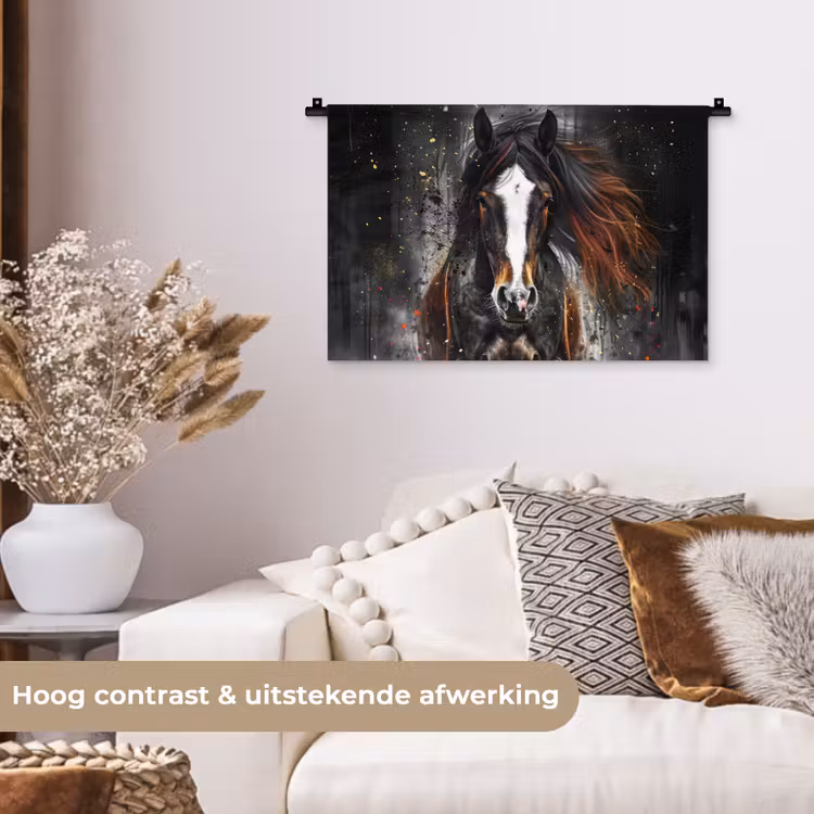 Wandkleed - Paard - Dieren - Zwart - Luxe - Modern — 4