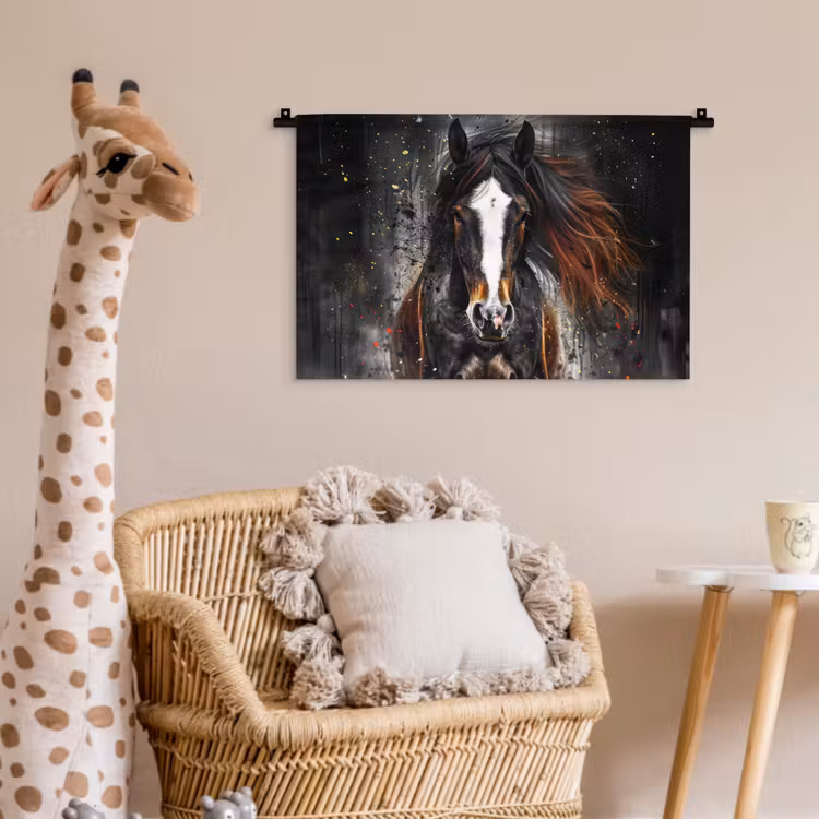 Wandkleed - Paard - Dieren - Zwart - Luxe - Modern — 5