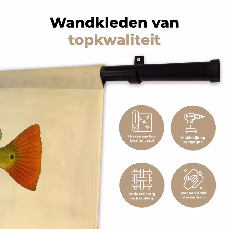 Wandkleed - Schubben - Vis - Groen - Illustratie — 3