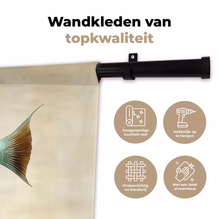 Wandkleed - Schubben - Vis - Mint - Minimalistisch — 3