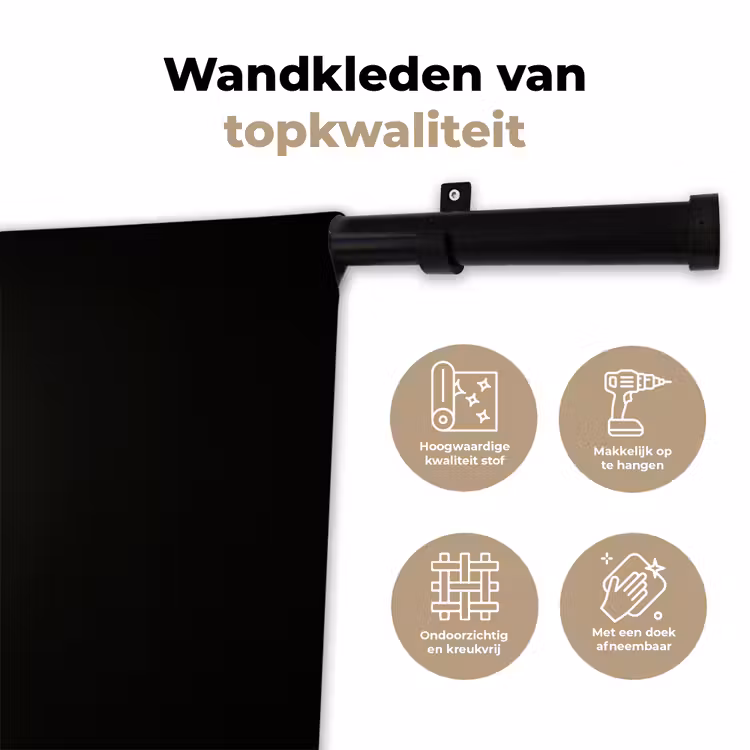 Wandkleed - Sierlijk - Boeket - Goud - Vaas — 3